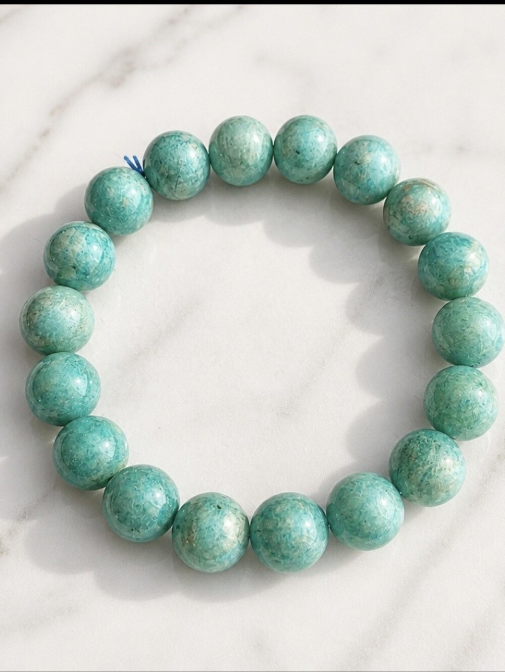 Deep Teal Amazonite Stretch Bracelet 11mm